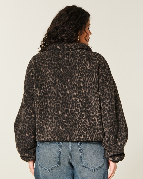 ウィメンズ Leopard Print Sherpa Half-Zip Sweatshirt | ウィメンズ