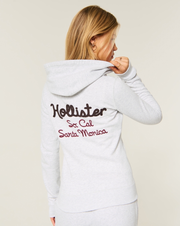 Hollister Feel Good Logo Graphic Zip-Up Hoodie