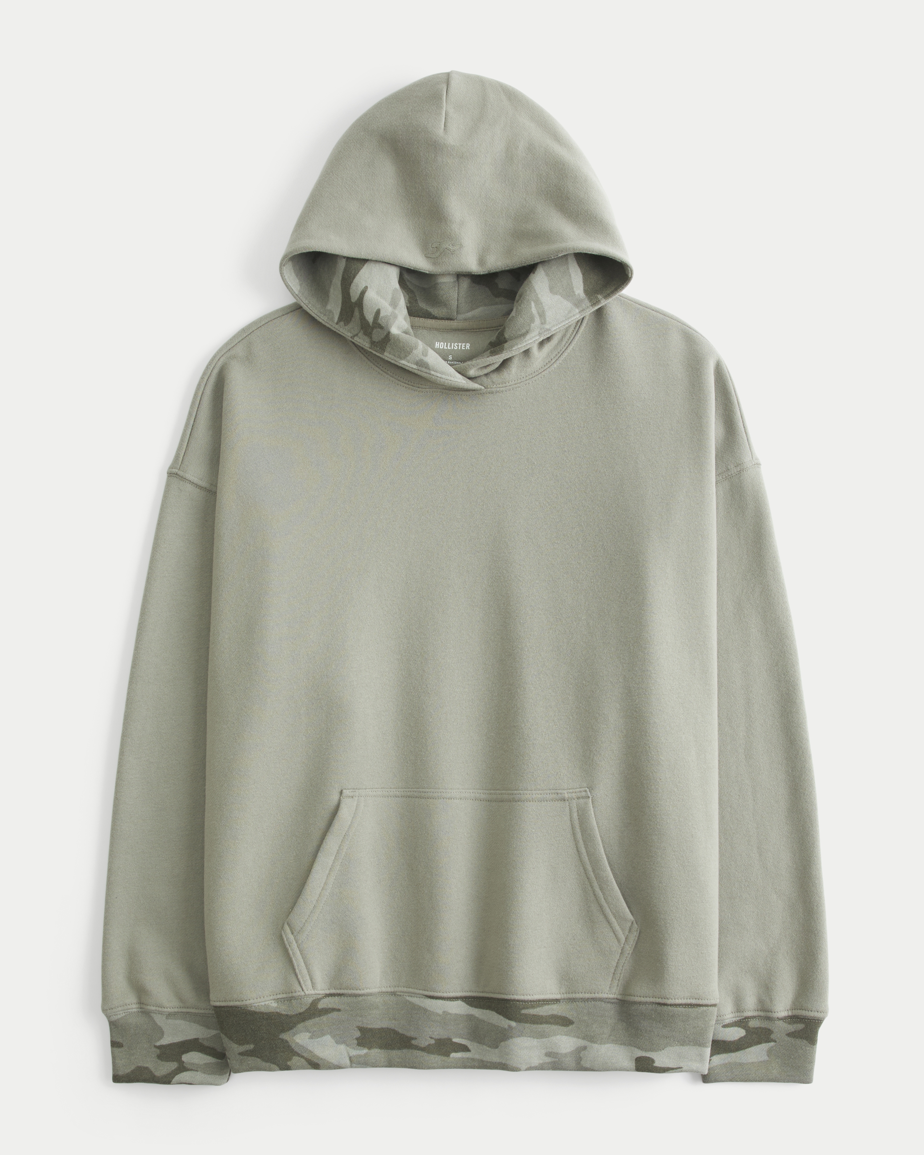 Hollister Feel Good Oversized Camo Trim Hoodie