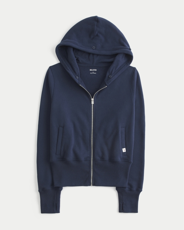 Women's Hollister Feel Good Faux Fur Trim Zip-Up Hoodie | Women's