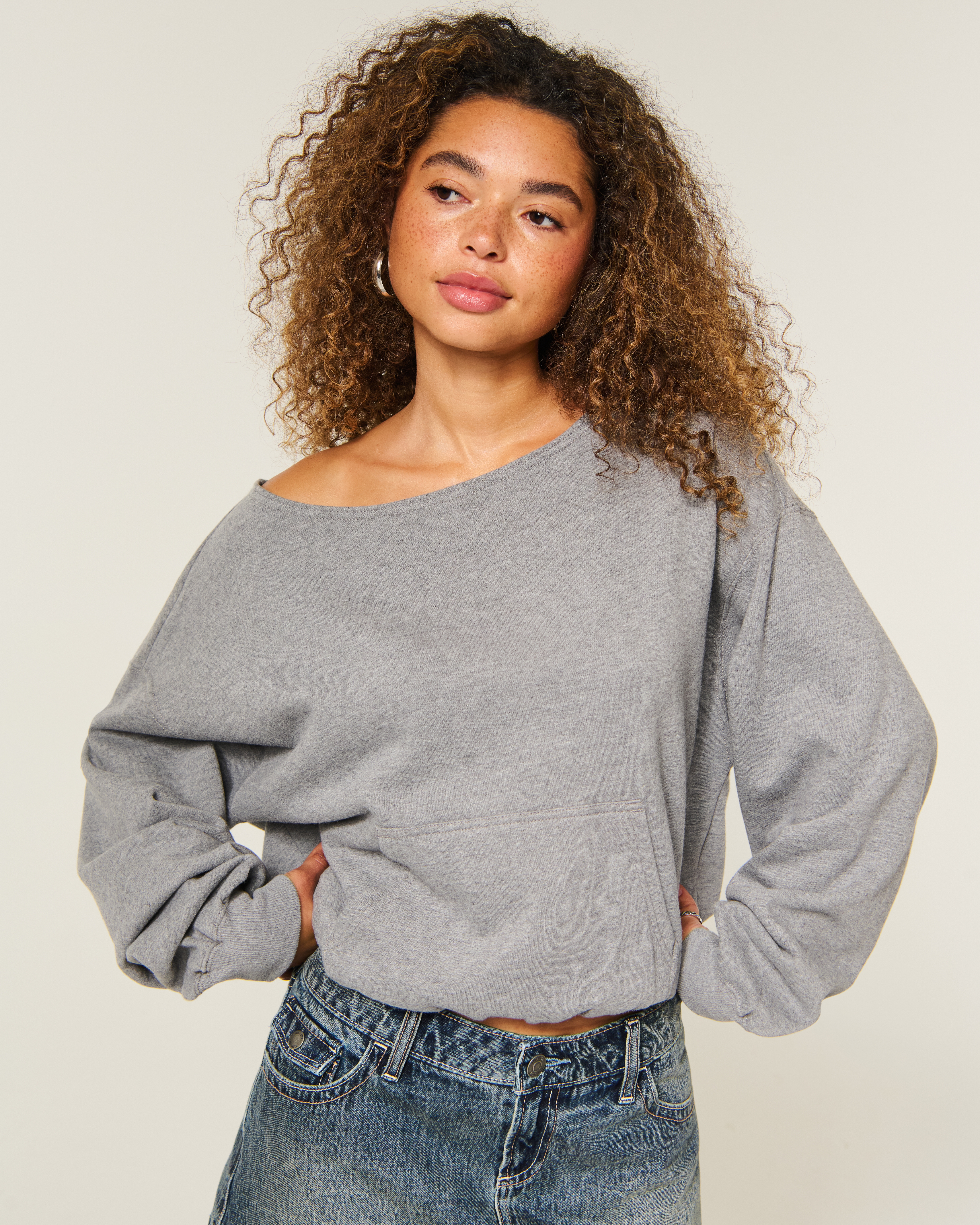 Hollister Feel Good Easy Off-the-Shoulder Sweatshirt