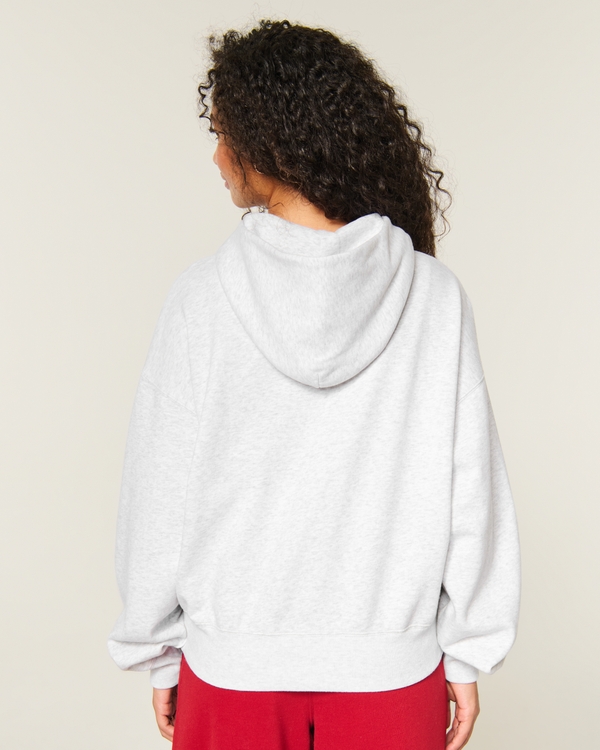 Hollister Feel Good Easy Logo Graphic Hoodie, Light Heather Grey view 2