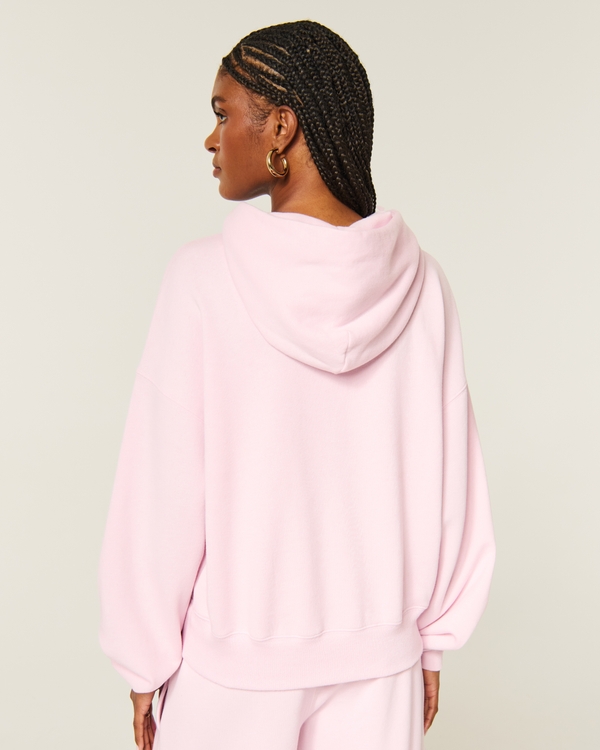 Hollister Feel Good Easy Logo Graphic Hoodie, Light Pink view 2