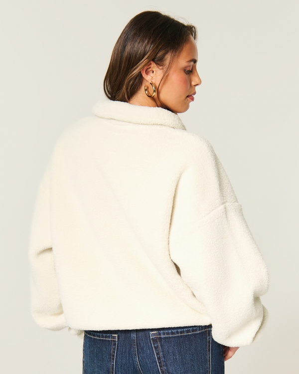 Easy Sherpa Half-Zip Sweatshirt, Cream view 2