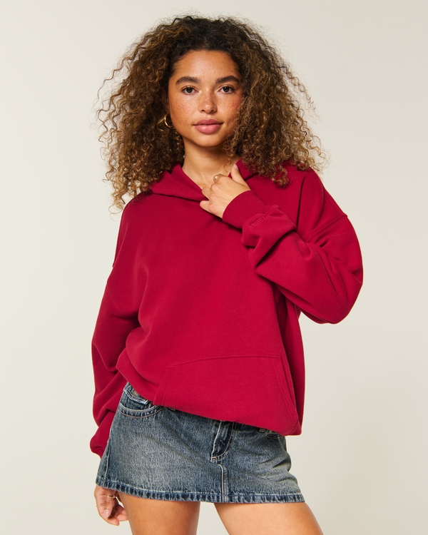 Hollister Feel Good Oversized Hoodie, Red view 1