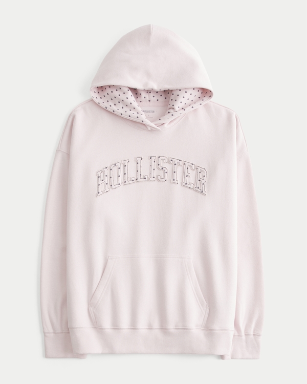 Hollister Feel Hood Dot Logo Graphic Hoodie, Light Pink view 1