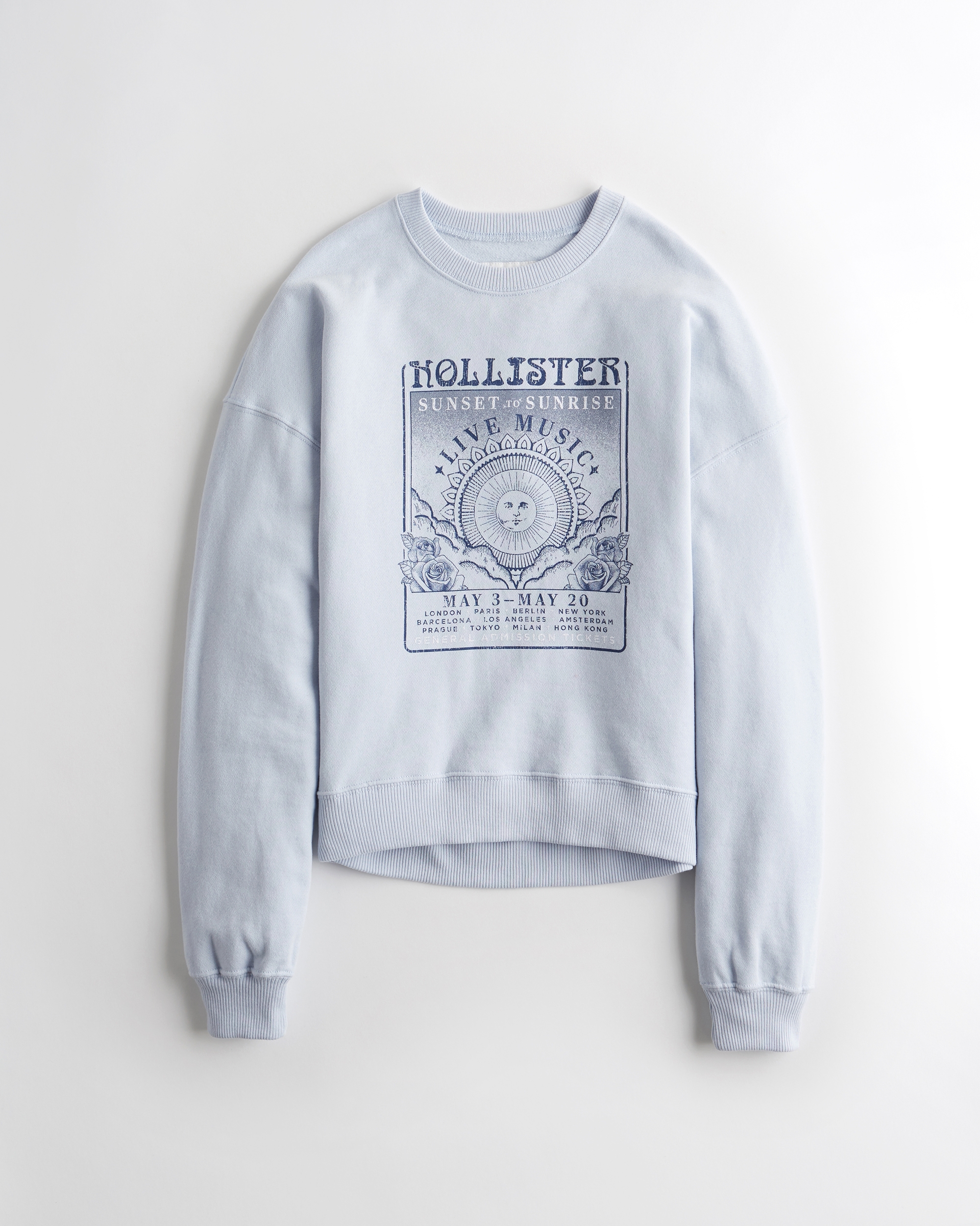 hollister logo graphic crewneck sweatshirt
