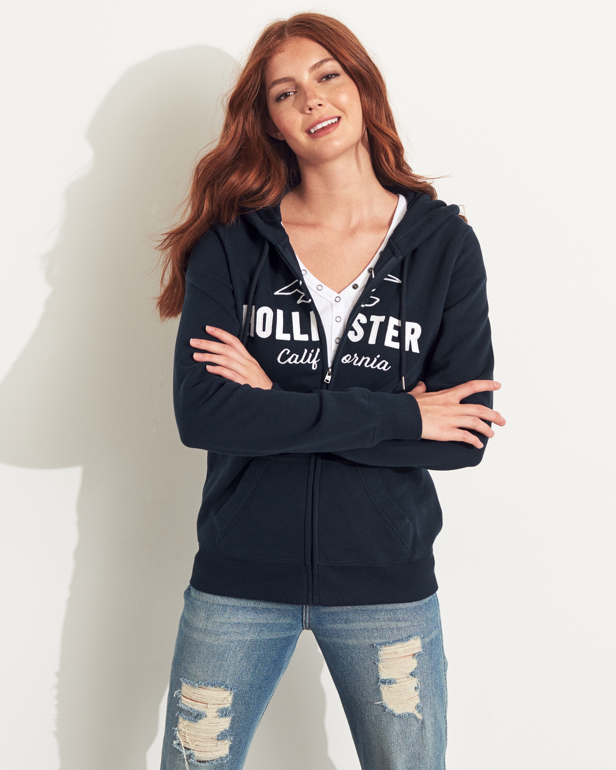 hollister navy sweatshirt