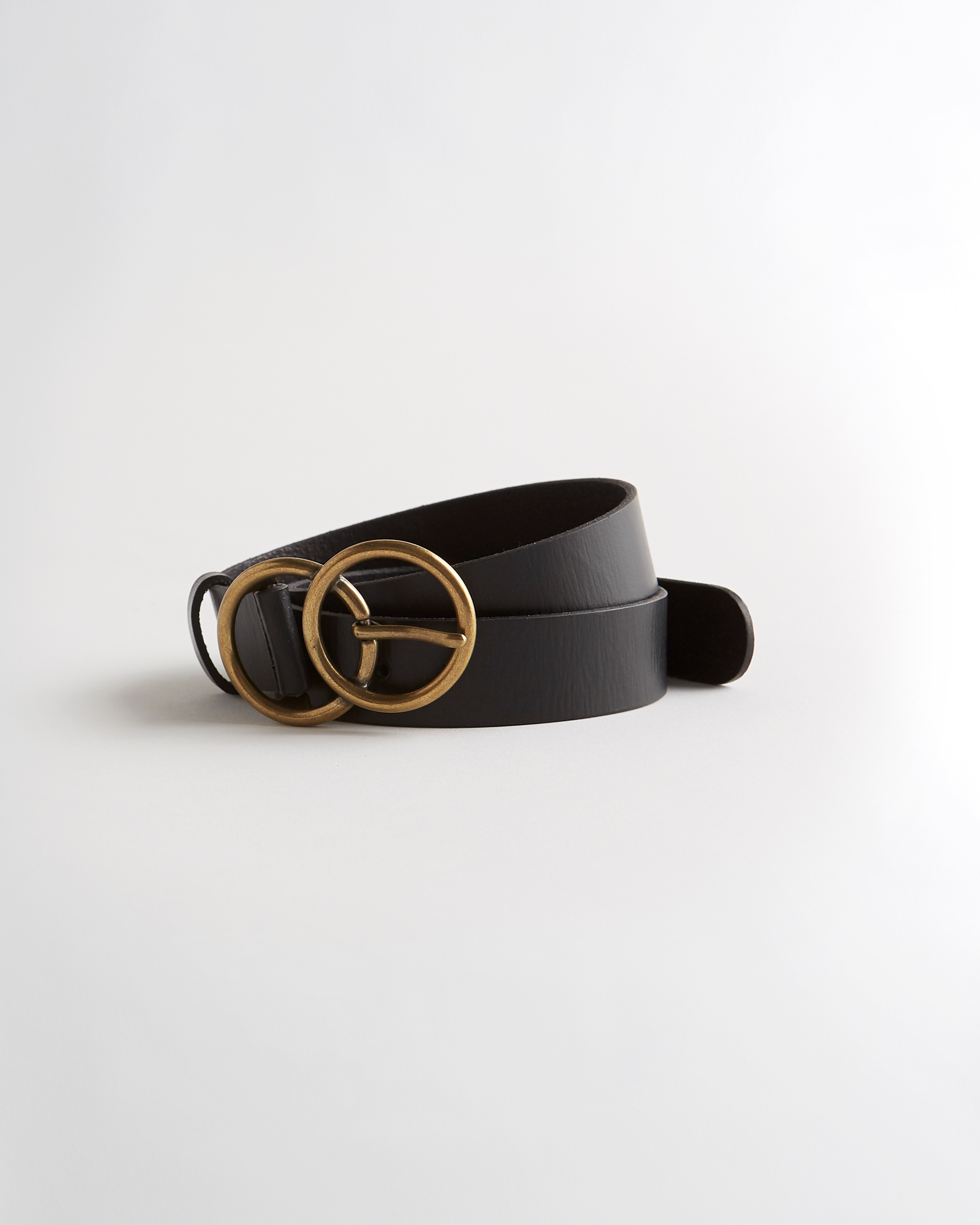black double ring belt