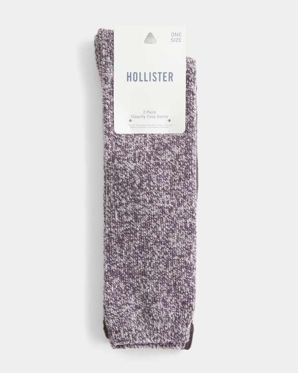 Slouchy Socks 2-Pack, Heather Purple view 2