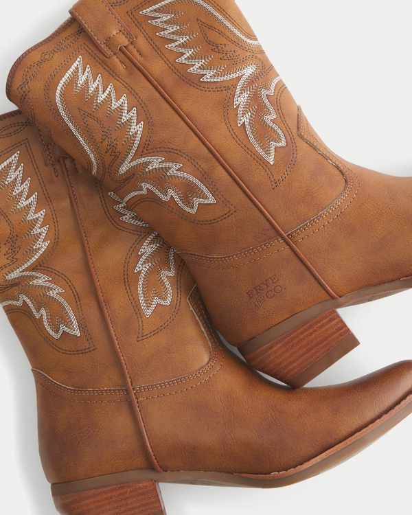 Frye & Co Irlene Short Deco Stitch Boots, Camel view 1