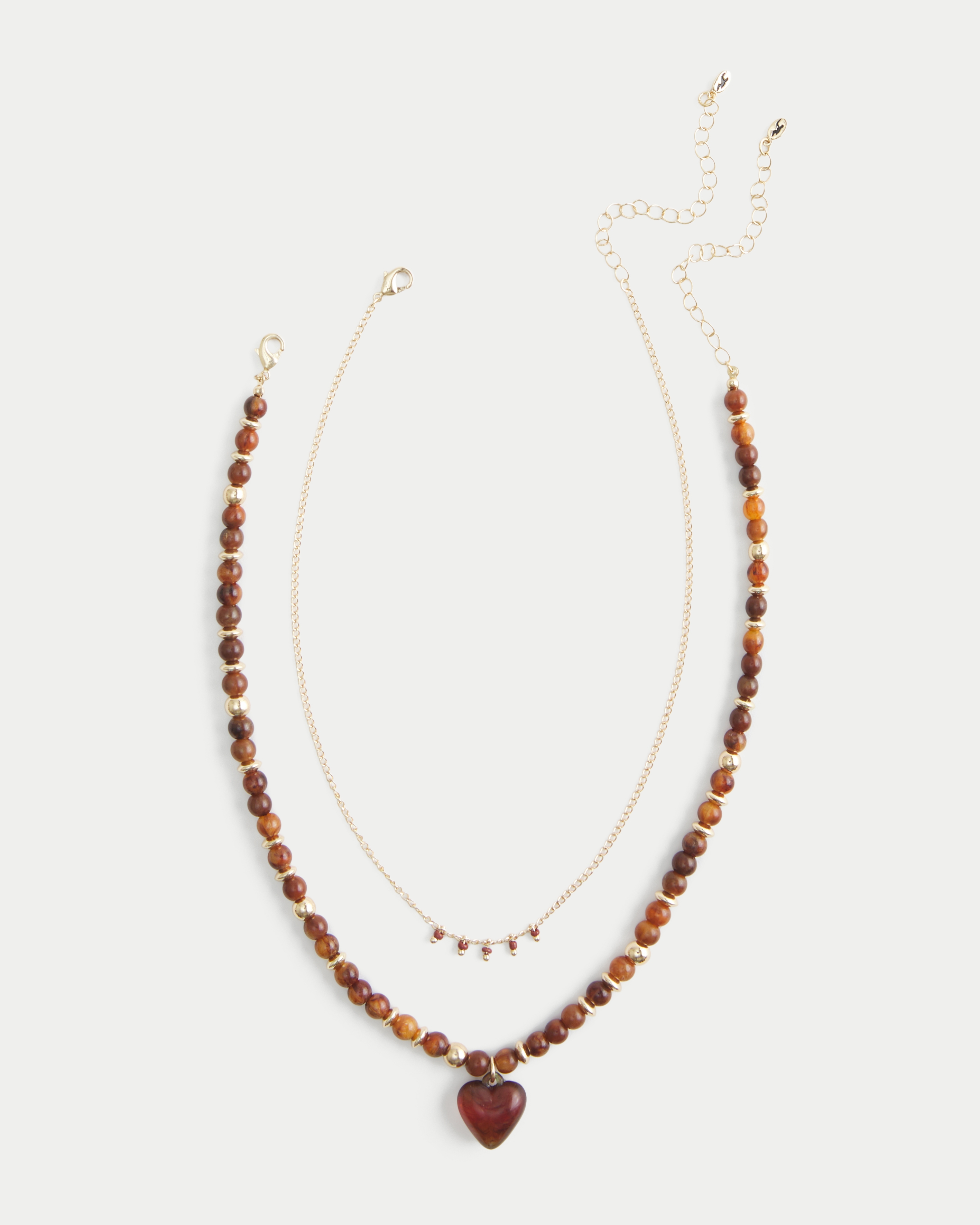 Beaded Heart Necklace 2-Pack