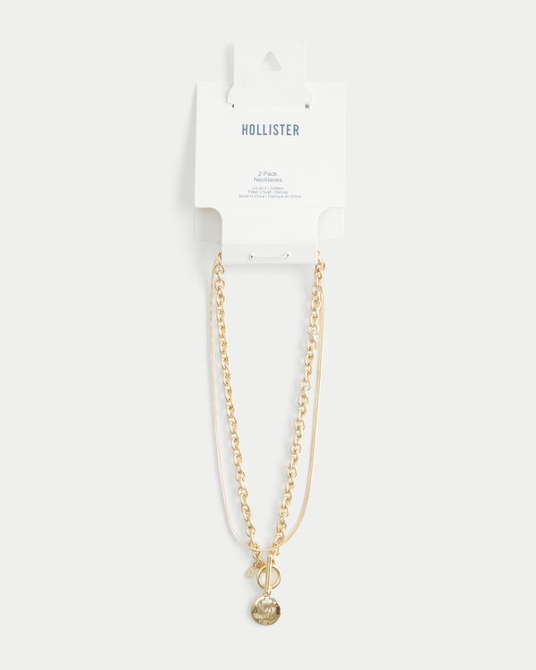 Clean Gold Necklace 2-Pack, Gold 2 Pk view 2