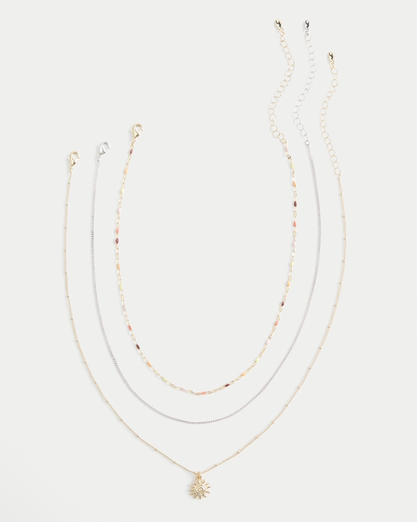 Fall Sun Necklace 3-Pack, Mixed Metal 3 Pk view 2