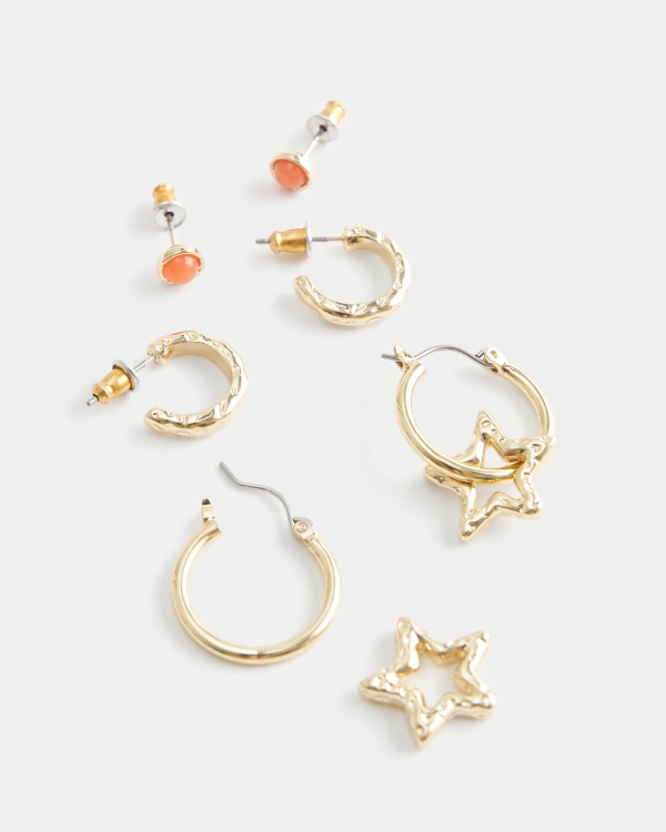 Star Hoop Earring 3-pack, Gold 3 Pk view 1
