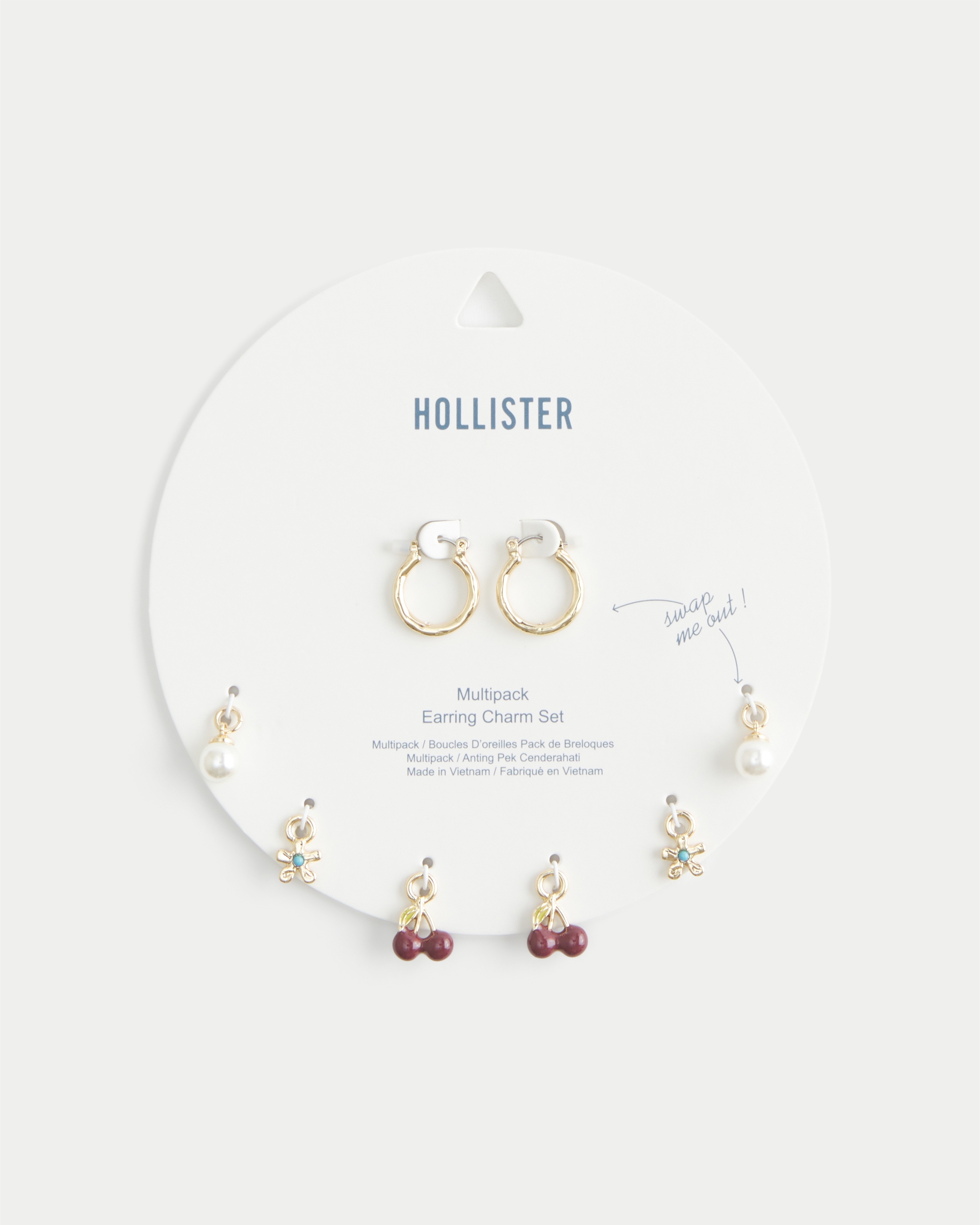 Gold Interchangeable Charm Earring Set