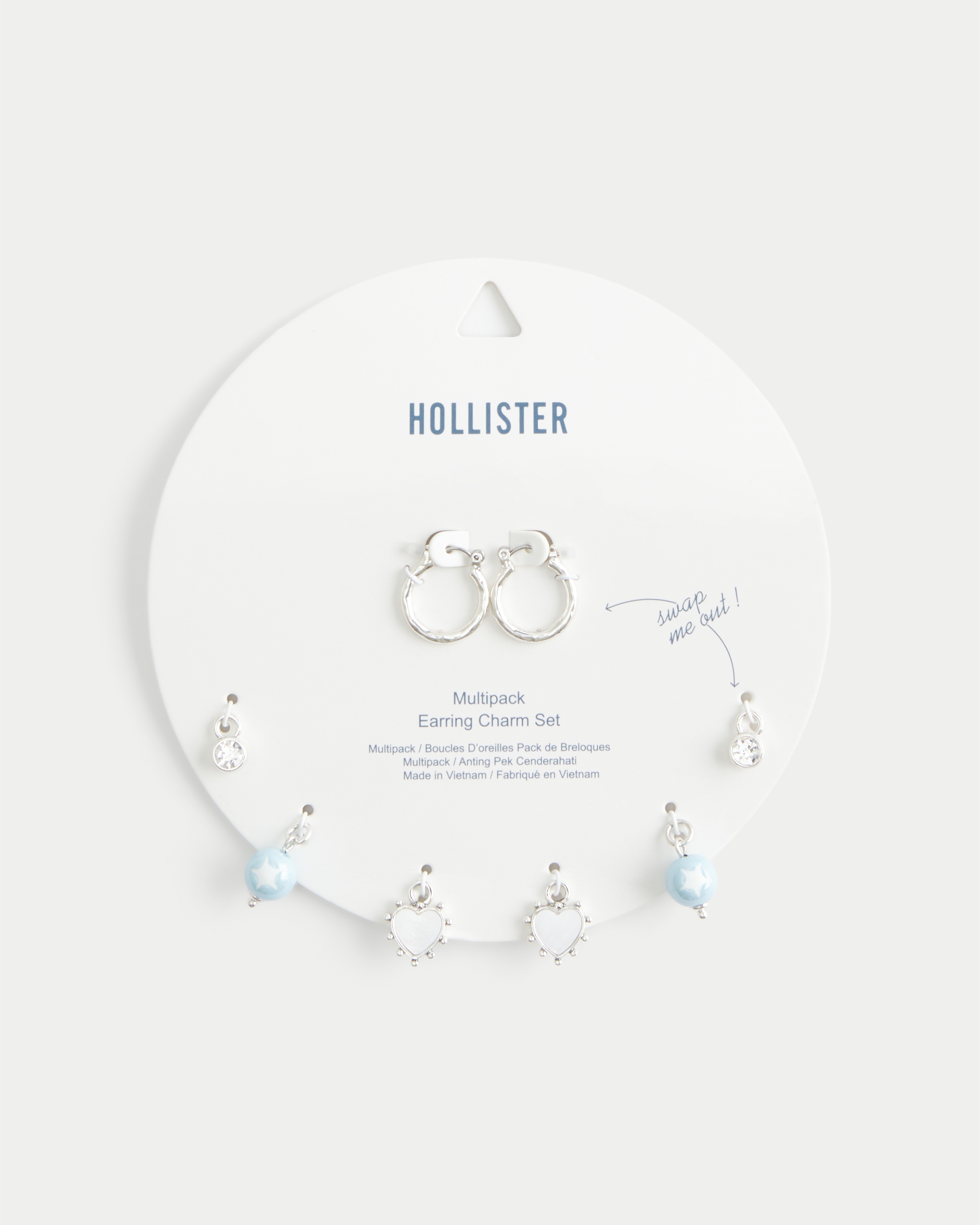 Silver Interchangeable Charm Earring Set