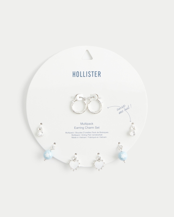 Silver Swap Earring Charm Set, Silver Multi Pk view 1