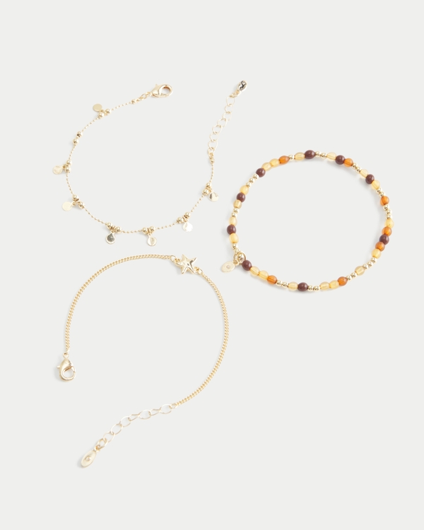 Gold Star Bracelet 3-Pack, Gold 3 Pk view 1