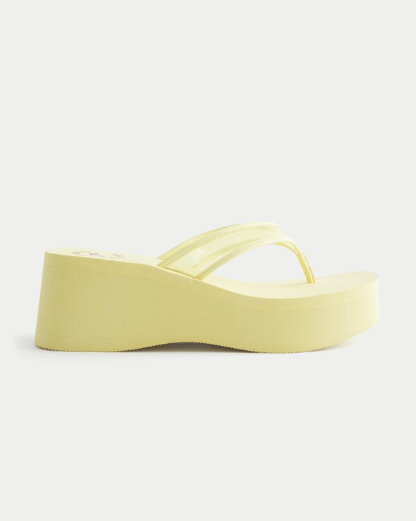 Yellow Platform Flip Flops, Yellow view 1