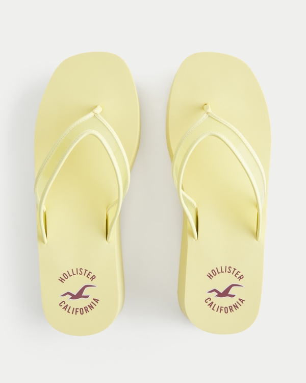Yellow Platform Flip Flops, Yellow view 2