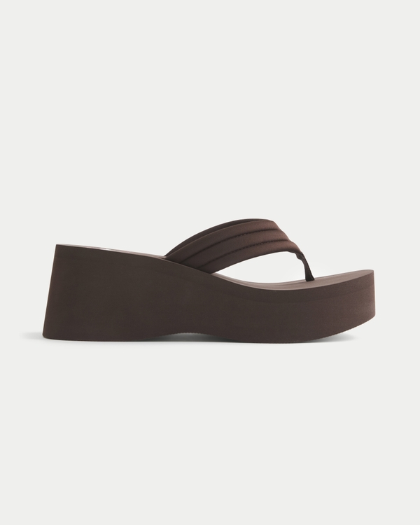 Brown Foam Platform Flip Flops, Brown view 2