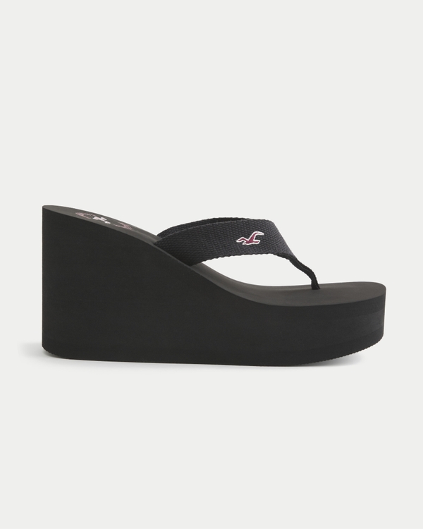 Black Ultra Platform Flip Flops, Black view 2