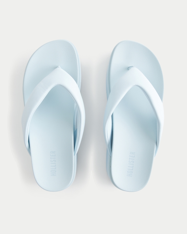 Light Blue Flatform Flip Flops, Light Blue view 1