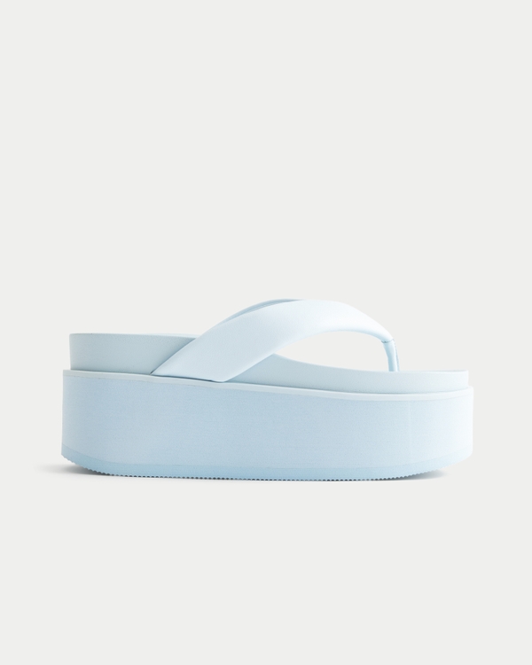 Light Blue Flatform Flip Flops, Light Blue view 2