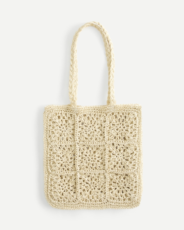 Crochet-Style Tote, Light Brown