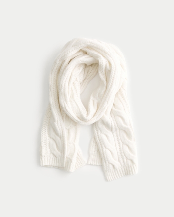 Women s Cable Knit Scarf in Cream Size 1 SIZE from Hollister