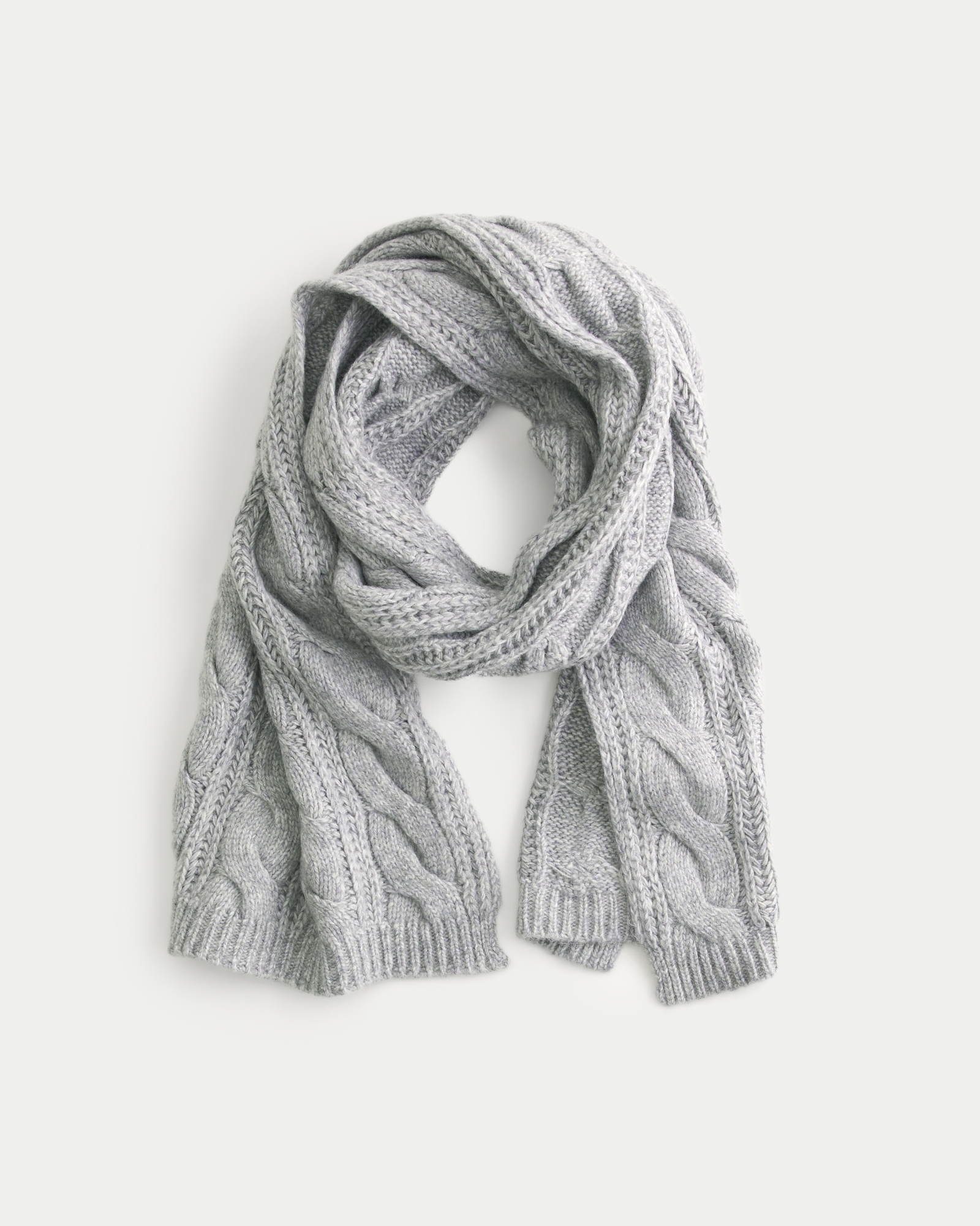 Designer Scarves Hollister Scarf Mens Women's Cable-Knit Scarf - Main Image