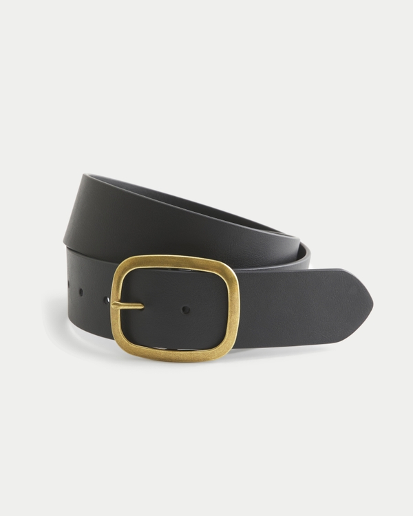 Vegan Leather Belt, Black view 1