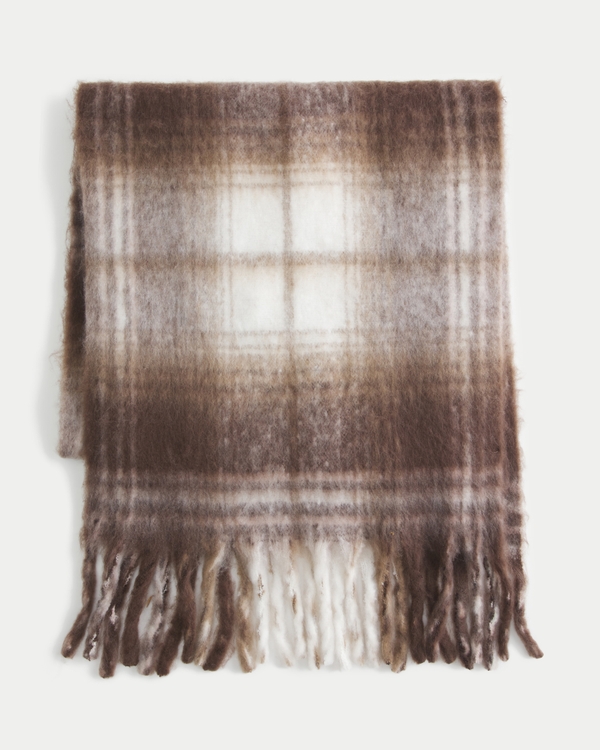 Woven Scarf, Espresso Plaid view 2
