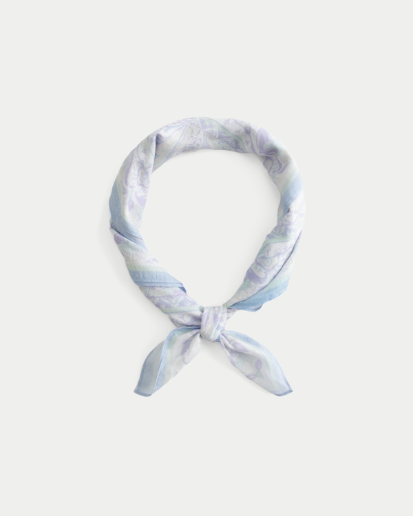 Cotton Headscarf, White Pattern view 1