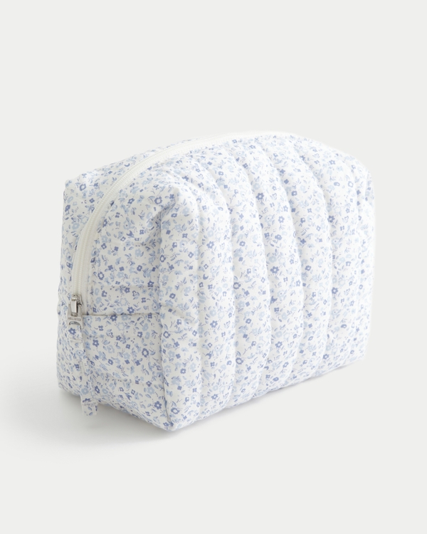 Makeup Bag, Light Blue Floral view 1