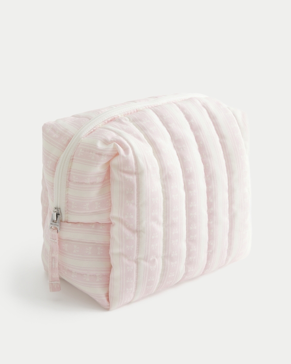 Makeup Bag, Light Pink Stripe view 1