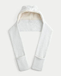 Hollister Feel Good Sherpa-Lined Bear Hoodie Scarf