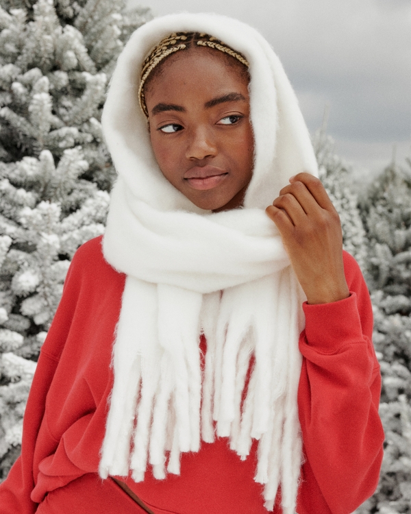 Woven Scarf, Cloud White view 1