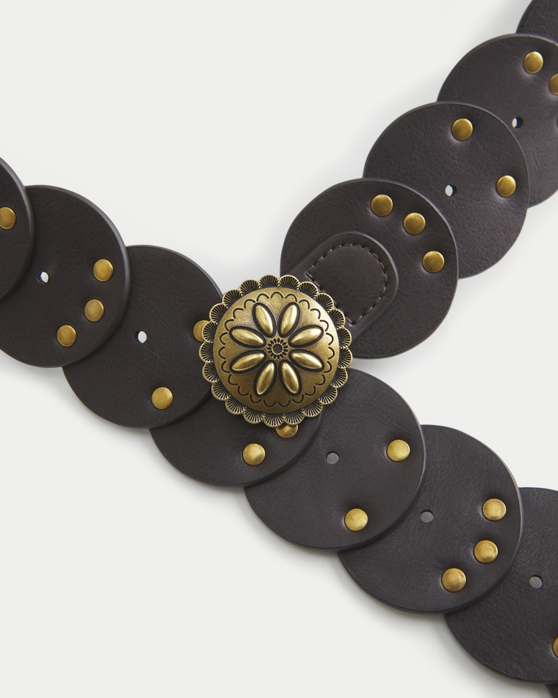 Medallion Vegan Leather Belt