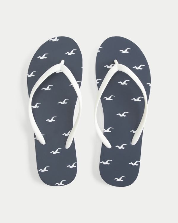 Flip Flops, Navy Blue Pattern view 1