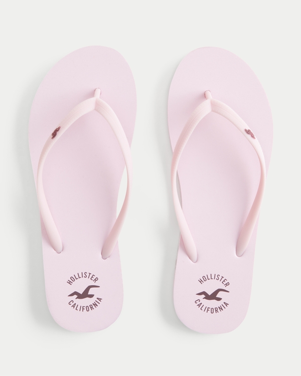 Rubber Logo Flip Flops, Light Pink view 1