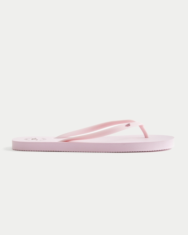 Rubber Logo Flip Flops, Light Pink view 2