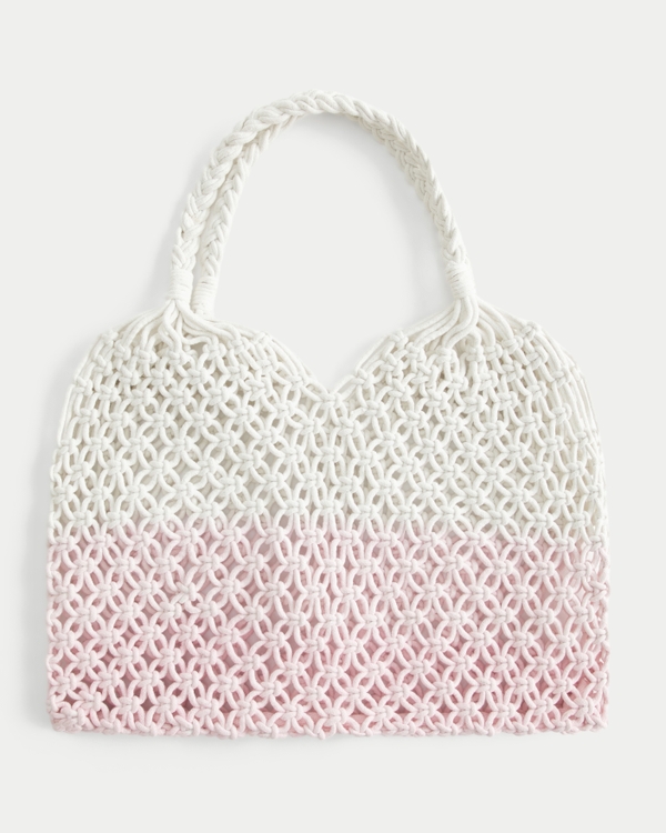 Dip Dye Beach Bag, Light Pink Ombre view 2