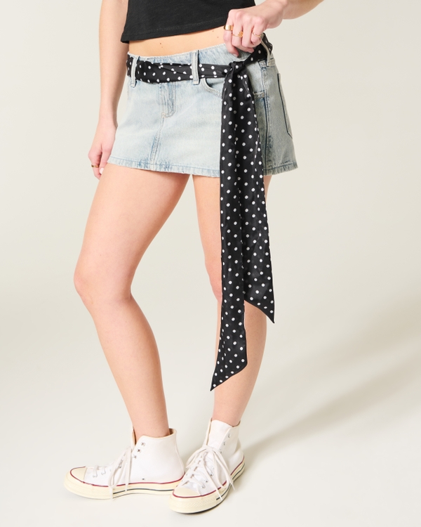 Polka Dot Scarf Belt, Black Dot view 1