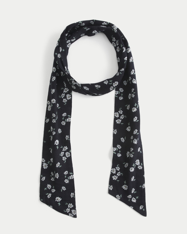 Floral Pattern Scarf, Black Floral view 1