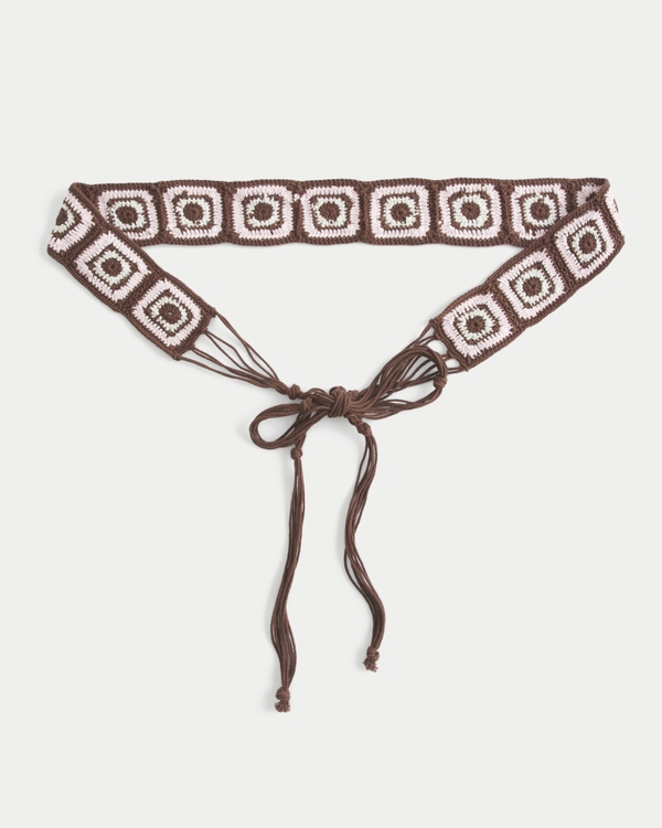 Macramé Belt, Brown view 2