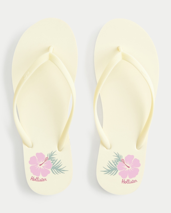 Rubber Flip Flops, Butter Yellow view 1