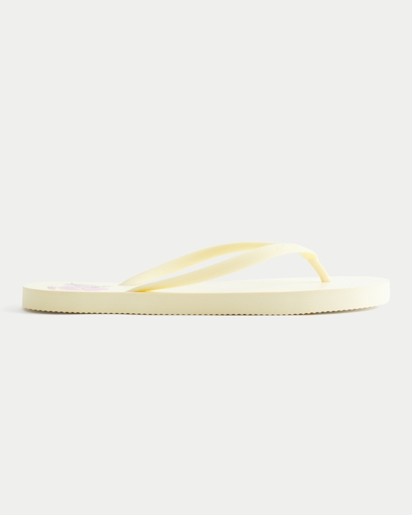 Rubber Flip Flops, Butter Yellow view 2