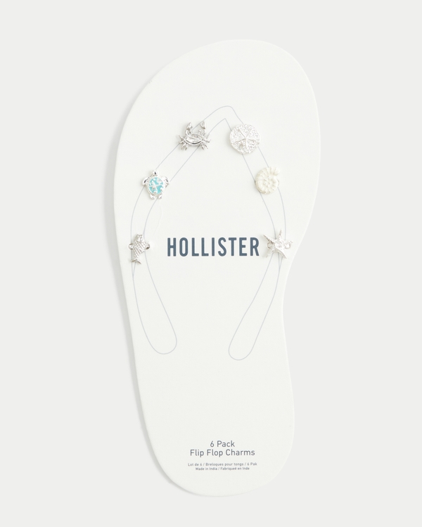 Flip Flop Charm 6-Pack, Light Grey Flat view 1